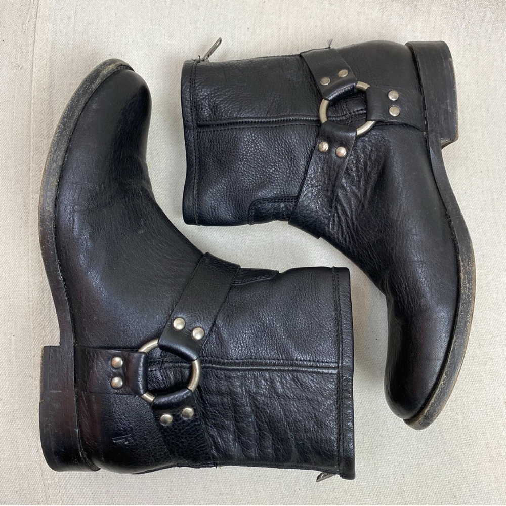 Frye Phillip Harness Ankle Boot Back zip 8.5